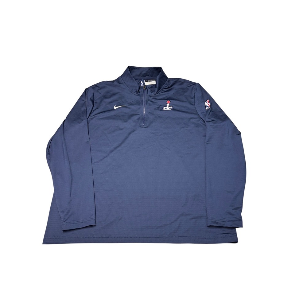 Nike Washington Wizards NBA Authentics Dri-FIT Quarter Zip Pullover Navy Men XXL